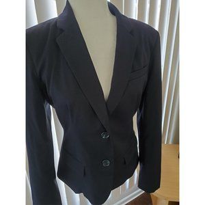 Merona Blue Button Front Blazer Jacket Womens 8